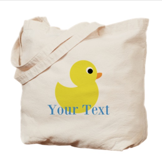Rubber Ducky Duck Tote Bag Custom Name Monogram Baby Diaper Bag Beach