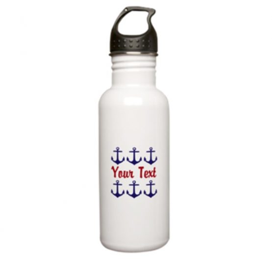 anchors away nautical water bottle stainless custom monogrammed