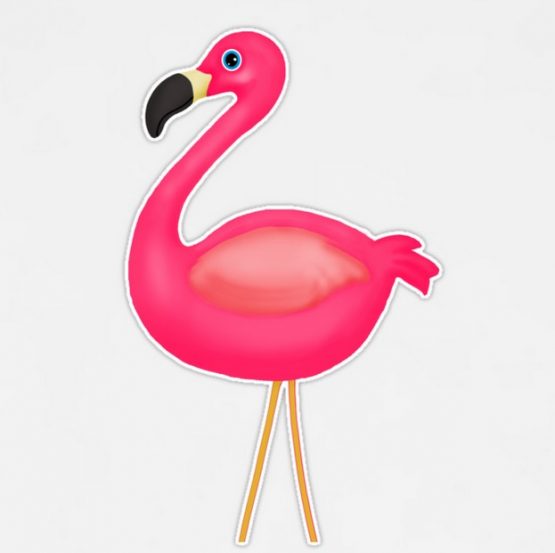 cute pink flamingo sticker vinyl