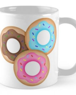 donuts coffee mug cute funny cartoon charleston artist pastry