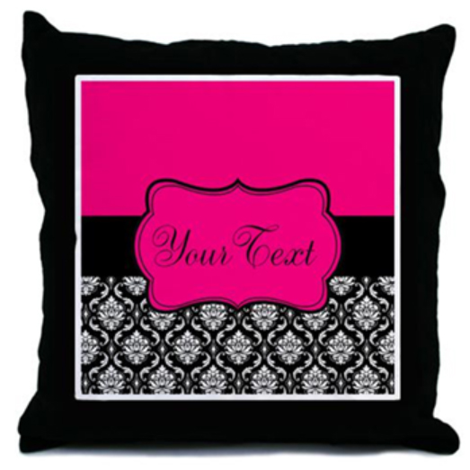 pink black damask pillow bedroom nursery home decor