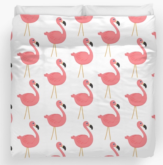 pink flamingo bedding bedroom decor bed duvet cover tropical beach