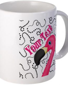 pink flamingo coffee mug monogram name tropical kitchen gift