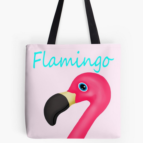 flamingo tote bag pink and teal