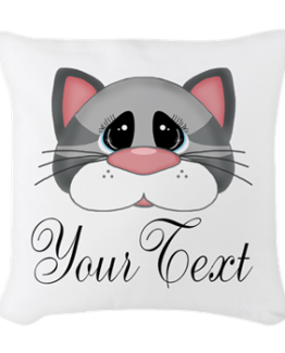 gray cat lady pillow decor gift