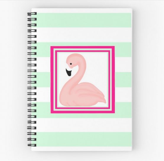 pink flamingo stationary notebook notepad art flamingos